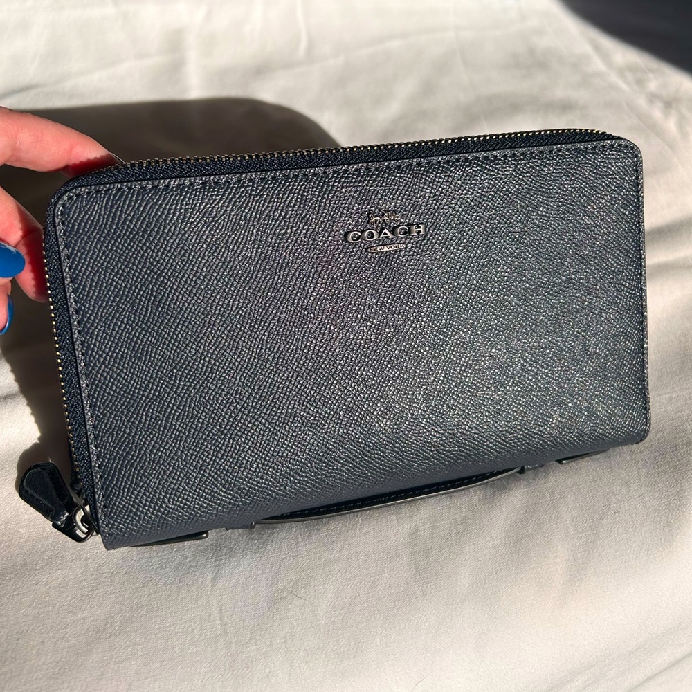 Coach Travel Wallet Navy Midnight Blue